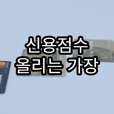 신용점수 올리는 가장 쉬운 방법