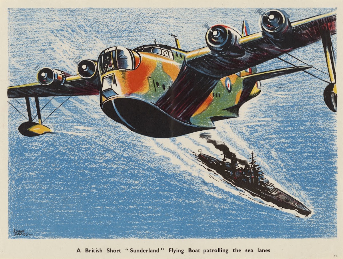 A British Short Sunderland Flying Boat Patrolling the Sea Lanes