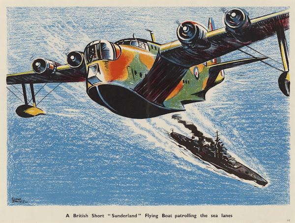 A British Short Sunderland Flying Boat Patrolling the Sea Lanes