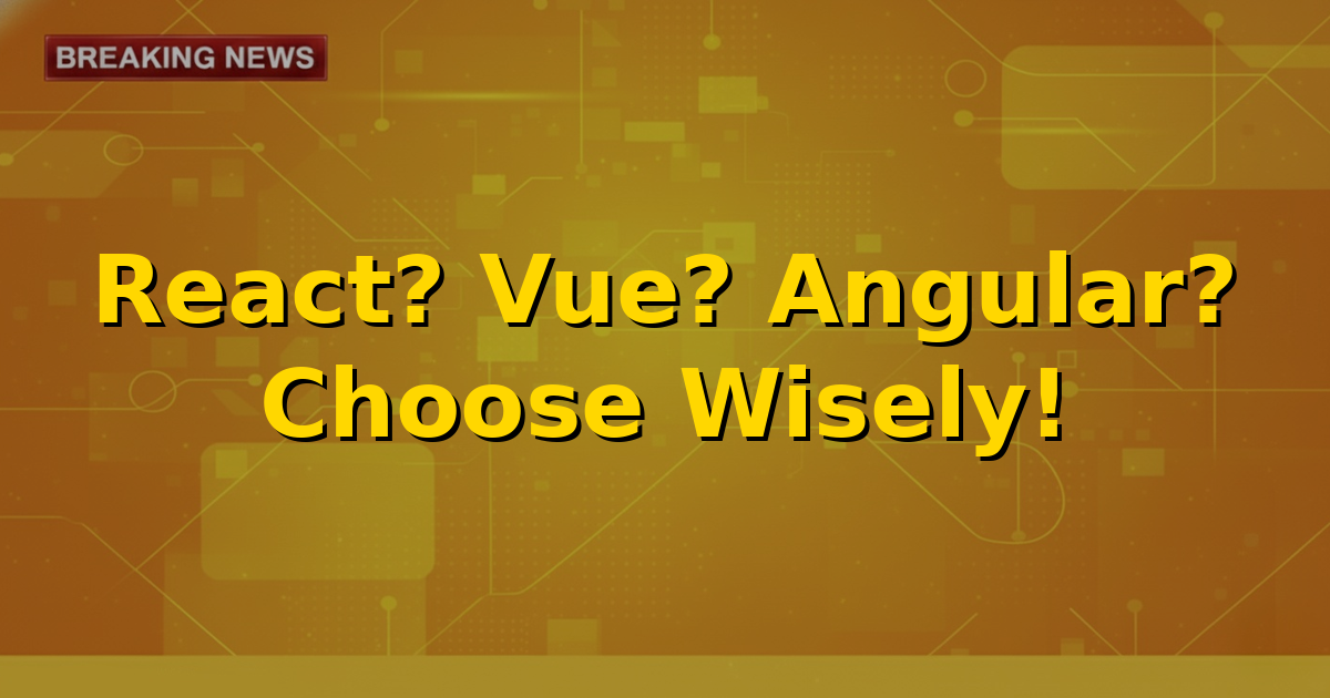 Three distinct logos representing React, Vue, and Angular frameworks, symbolizing a choice or comparison in web development.