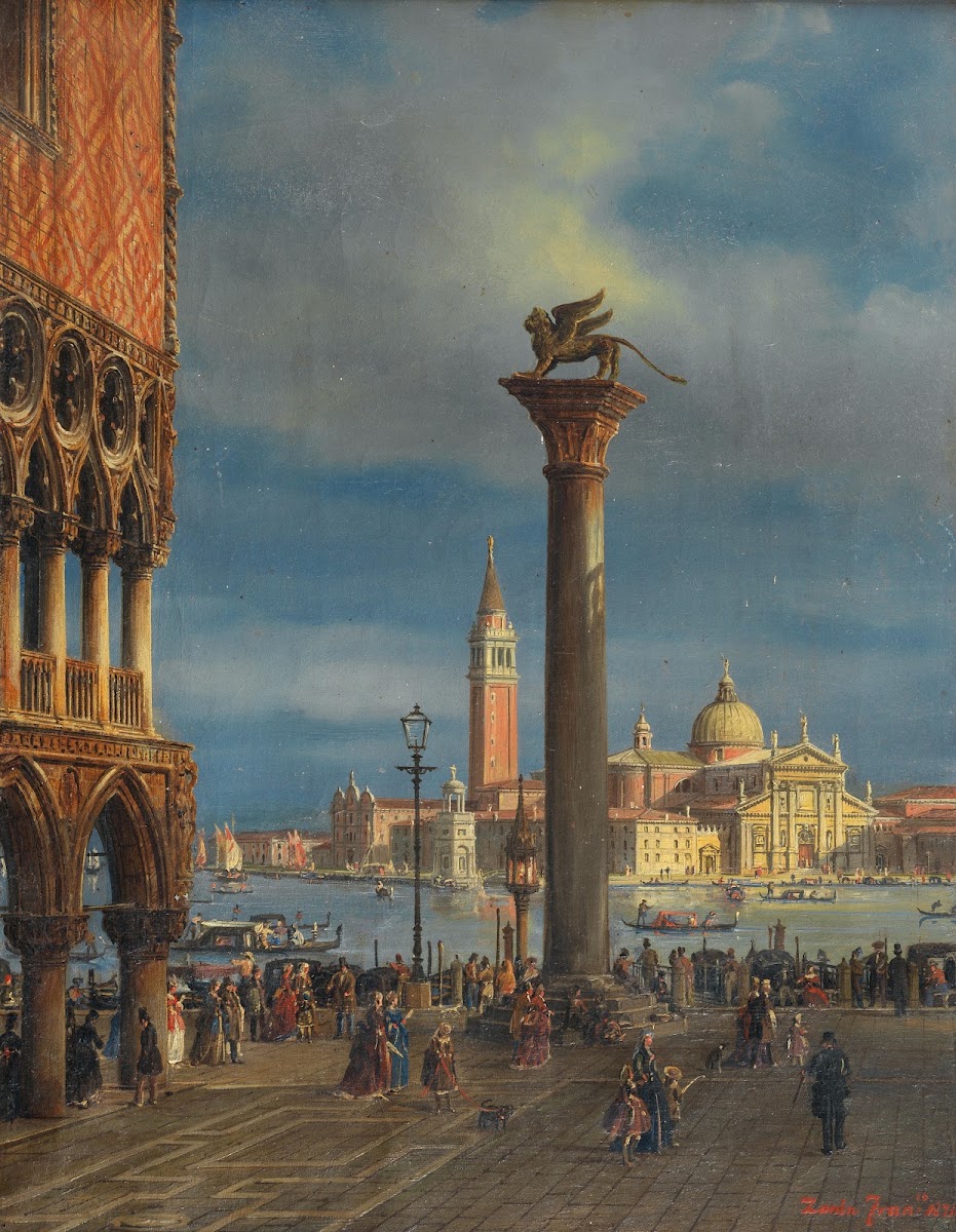 Venice a View of the Piazzetta with the Doges Palace towards San Giorgio Maggior