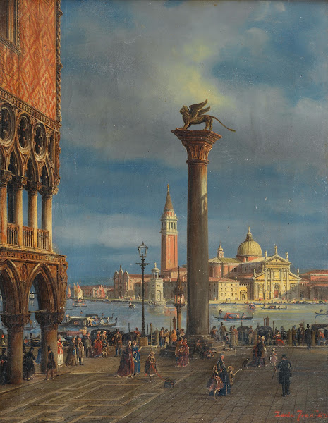 Venice a View of the Piazzetta with the Doges Palace towards San Giorgio Maggior