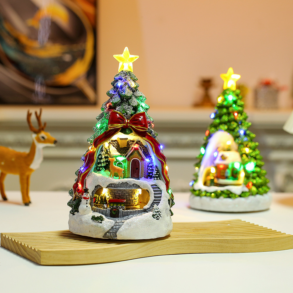 Illuminated Christmas Music Box with Music