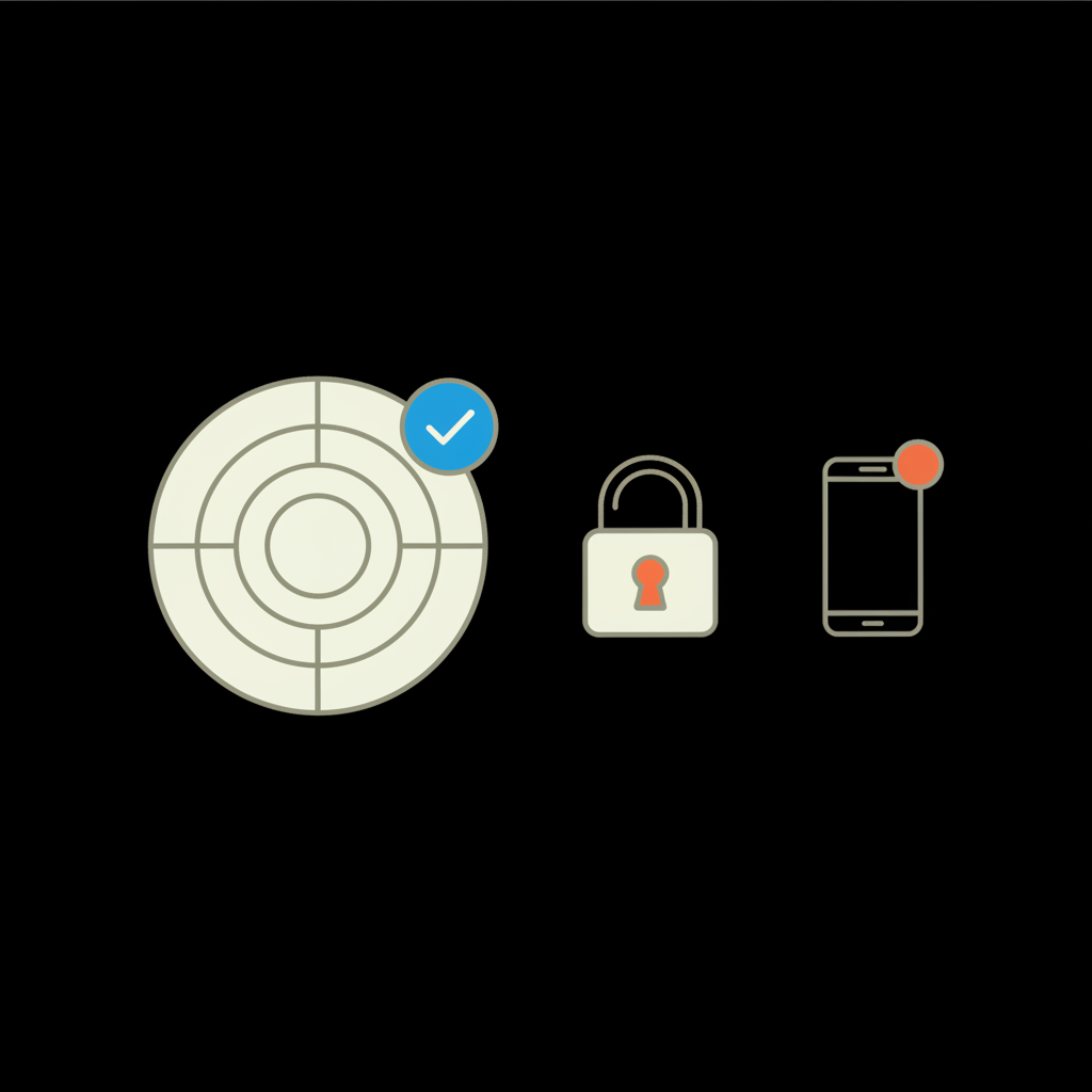 Minimal vector infographic showing account avatar with a small blue badge, lock and phone security icons on black background — does a blue tick cost money?