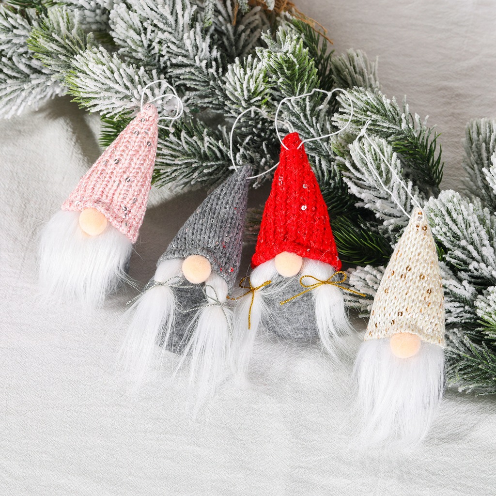 Christmas gnome ornament with sequins