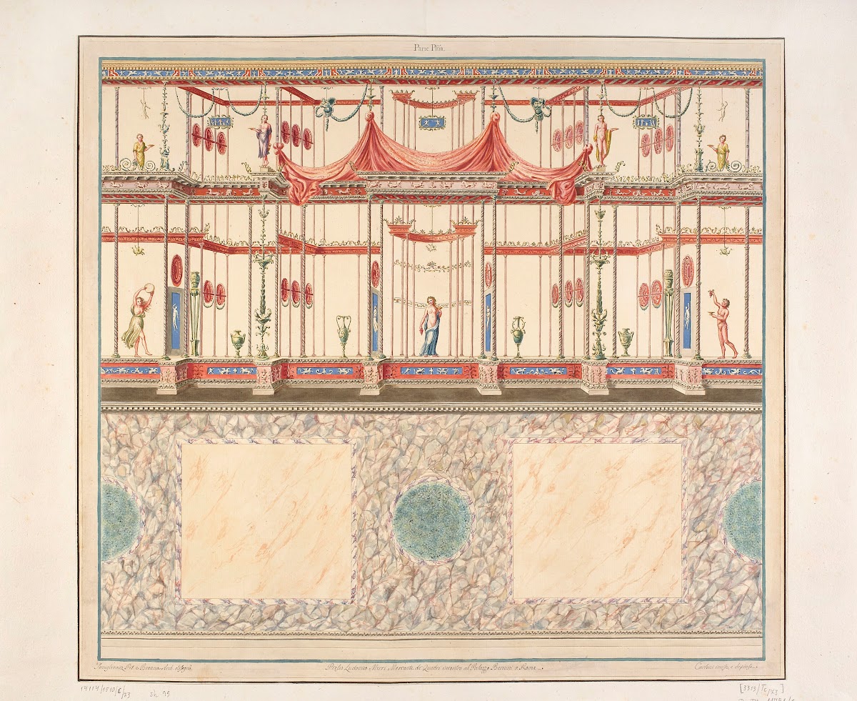 Vestigia delle Terme di Tito Wall ornamentation in room 25 1776