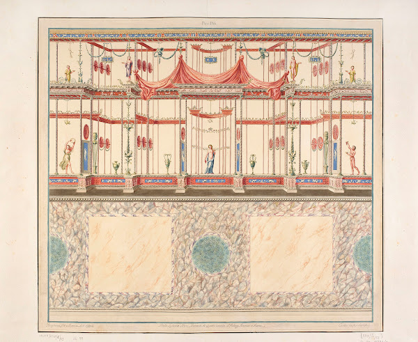 Vestigia delle Terme di Tito Wall ornamentation in room 25 1776
