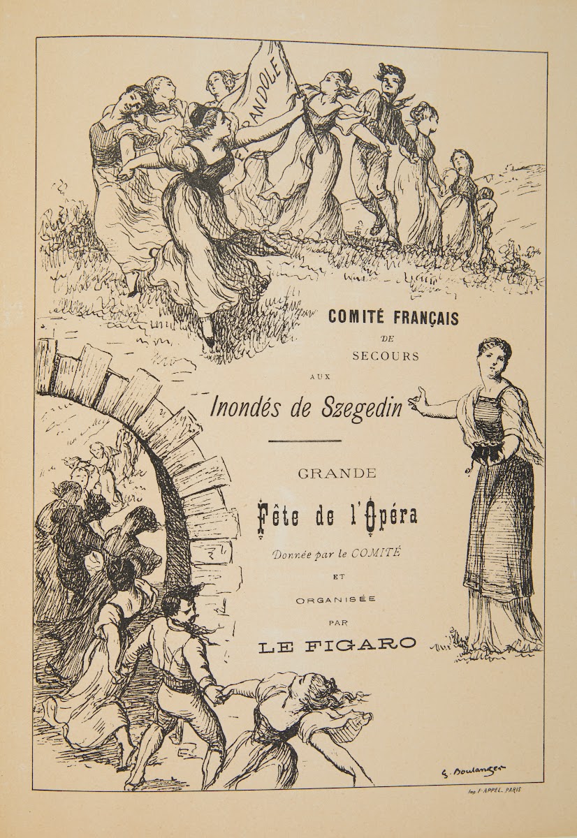 Invitation of the Comite Francais de Secours to a ball in aid of the flood victi