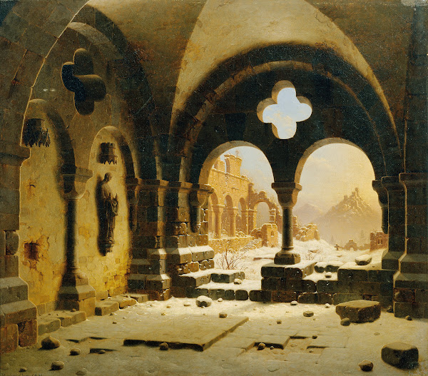 Klosterruine im Winter 1851