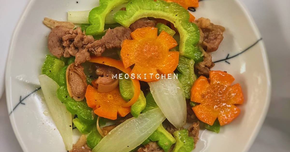 Khổ qua, cà rốt xào thịt dê