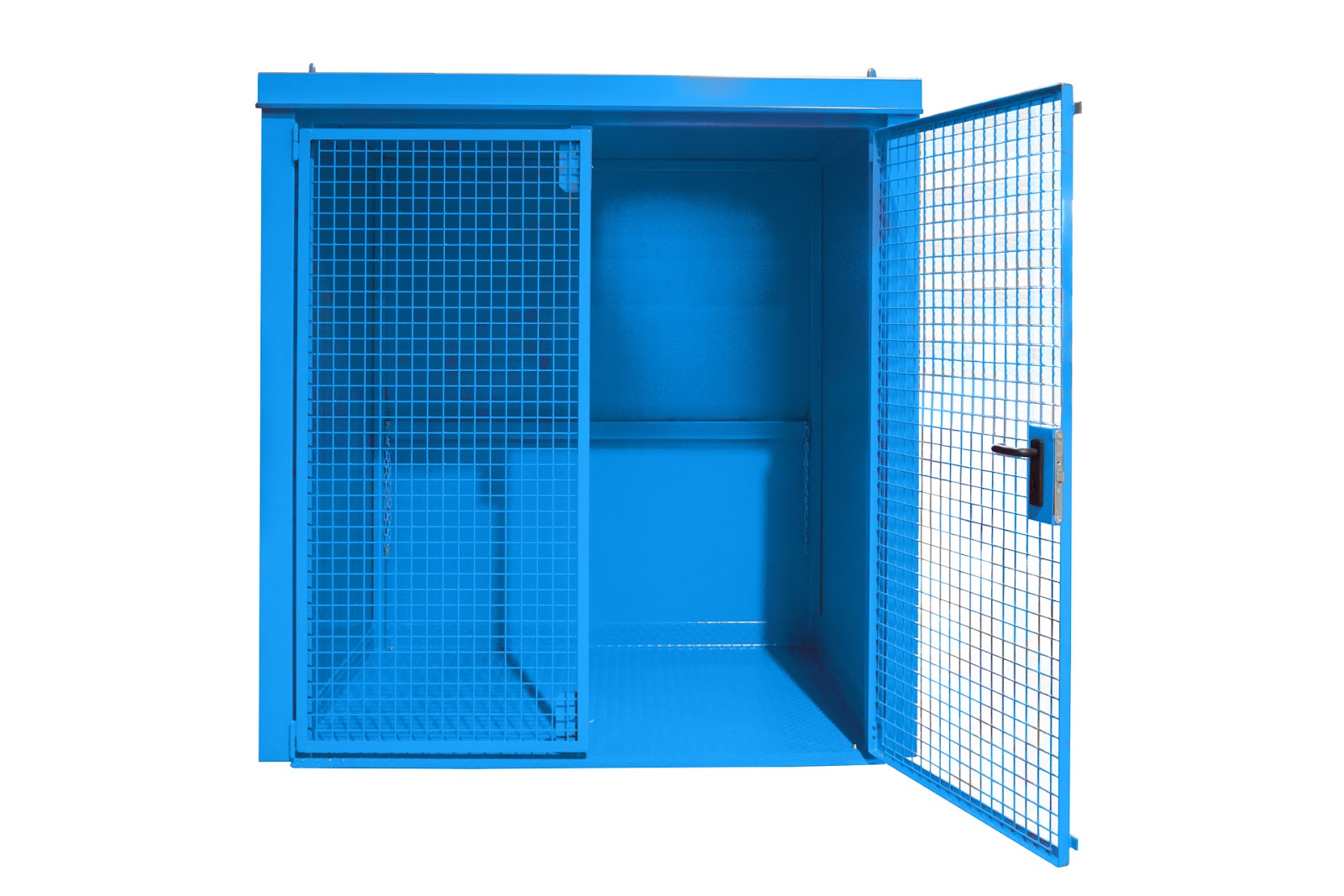 Gasflessen-container GFC-B M2, gelakt, Lichtblauw