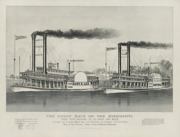 The great race on the Mississippi from New Orleans to St Louis 1210 miles 1870