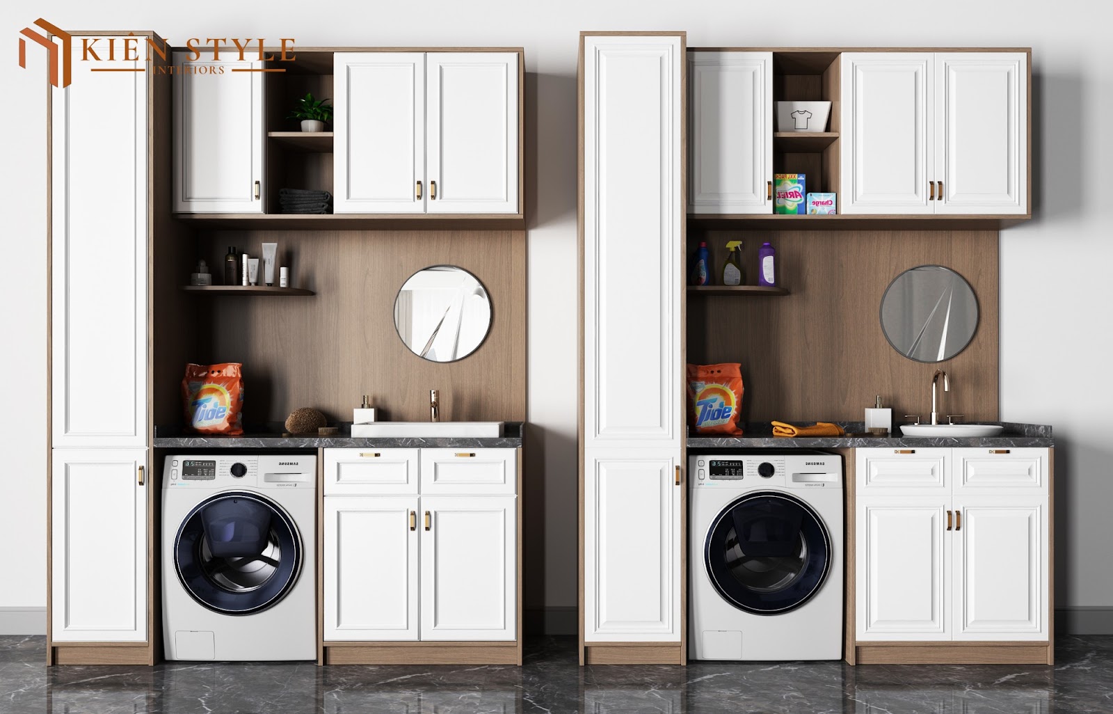 Mẫu tủ phòng giặt mới nhất 2024