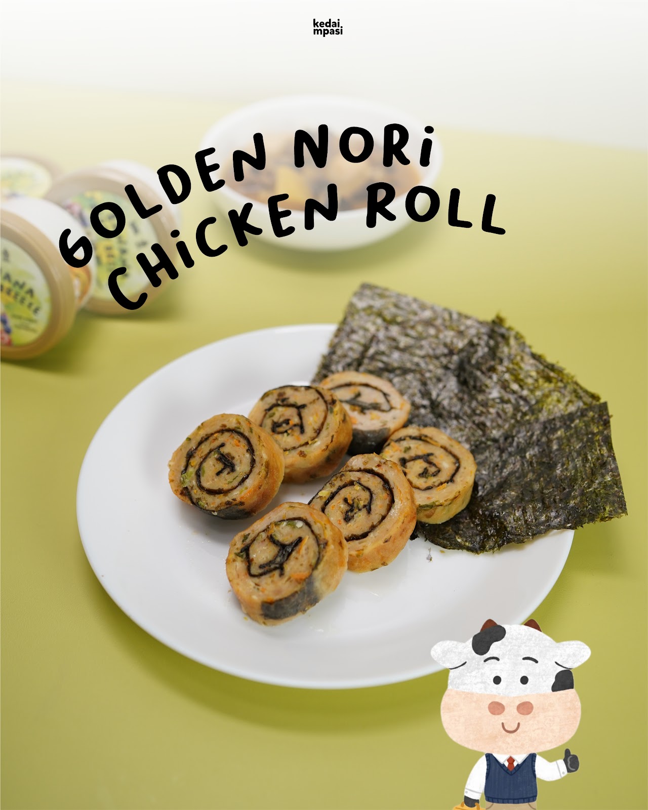 Golden nori chicken roll