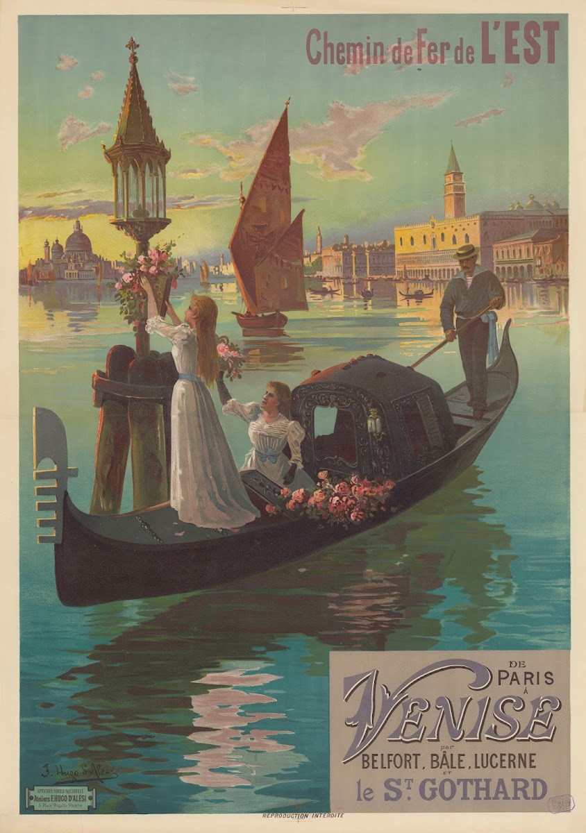 Chemin de Fer de lEst De Paris à Venise par Belfort Bâle Lucerne et le St Gothar