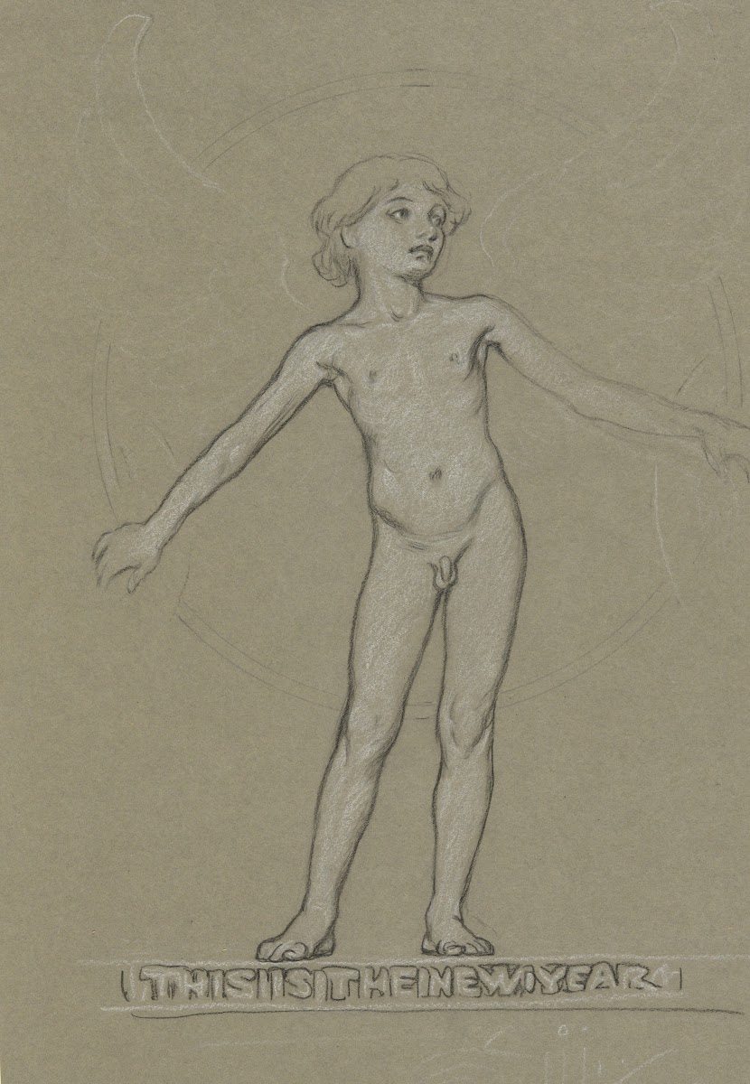 Study for Winged Youth The NewYear ca1893