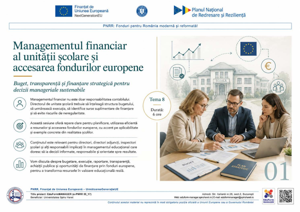 Coperta ghidului Managementul financiar al unității școlare