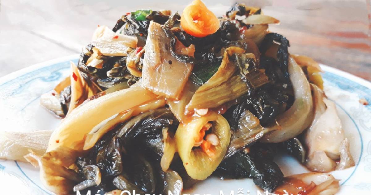 Dưa cải muối xào chay
