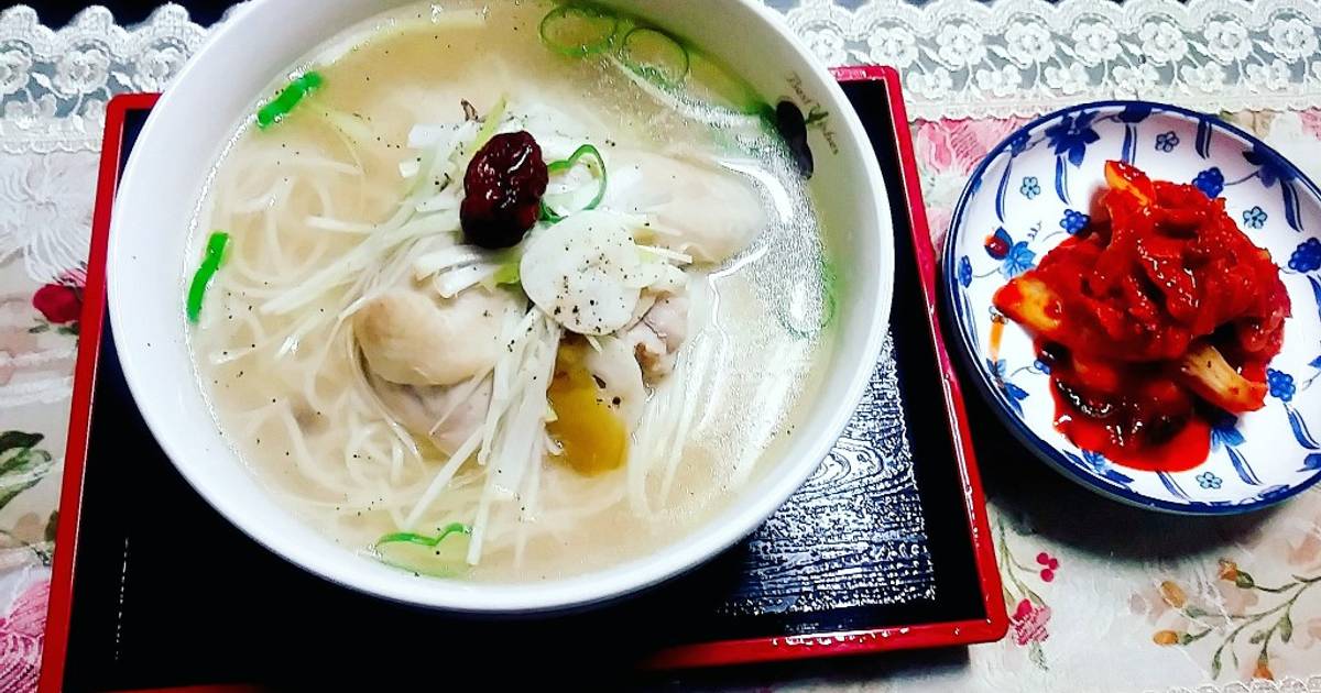Gà Samgyetang-Style Nyumenサムゲタン風にゅうめん.♥