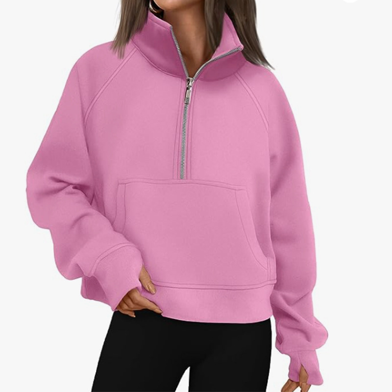 Damen-Sweatshirt mit Reißverschluss und Raglanärmeln