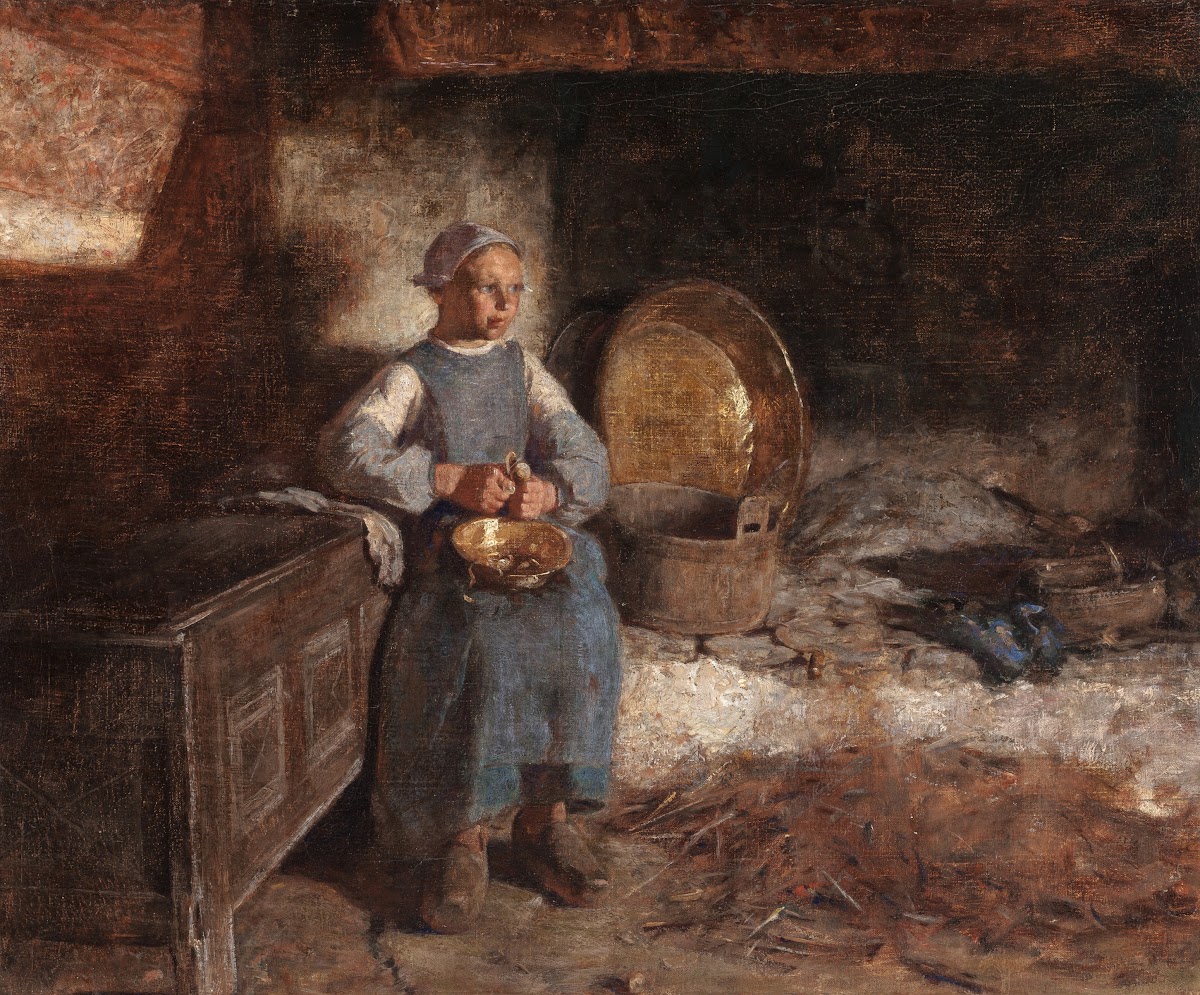 Dutch Girl Peeling Potatoes circa 1896 1914