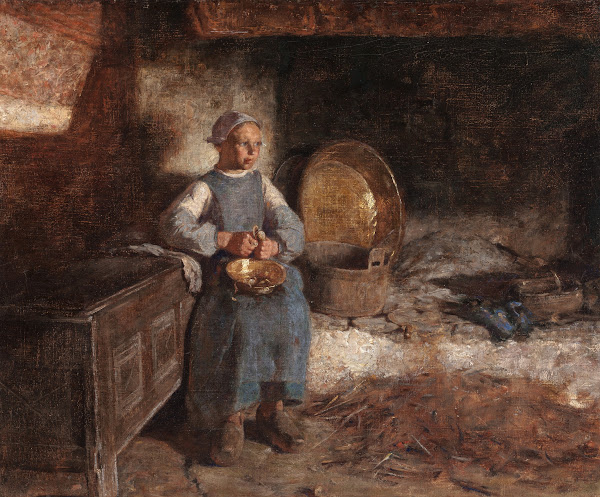 Dutch Girl Peeling Potatoes circa 1896 1914