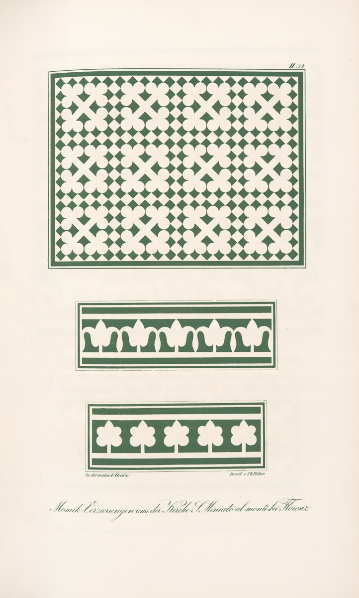 Mosaik Verzierungen aus der Kirche S Miniato al monte bei Florenz 2 1842