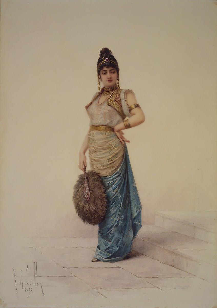 Harem Woman With Ostrich Fan 1892