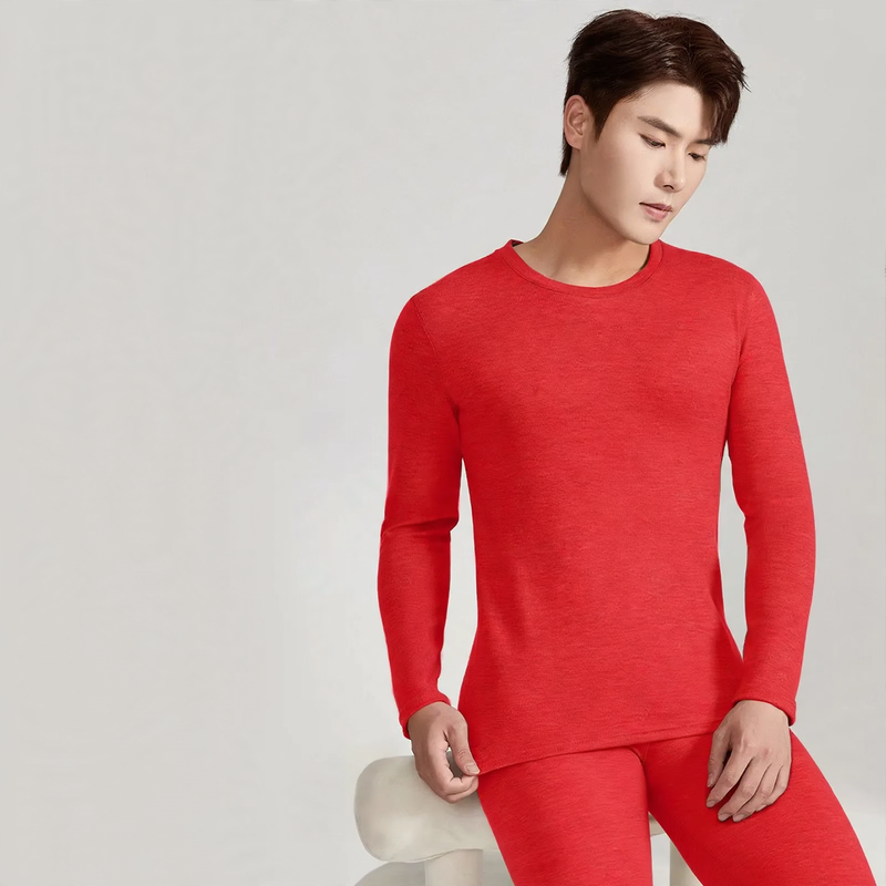 Thermal underwear set with wool and silk content
