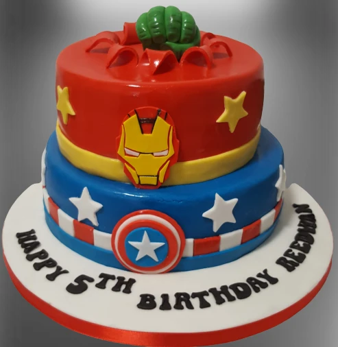 2 Tier Avengers Birthday Cake CB-NC110