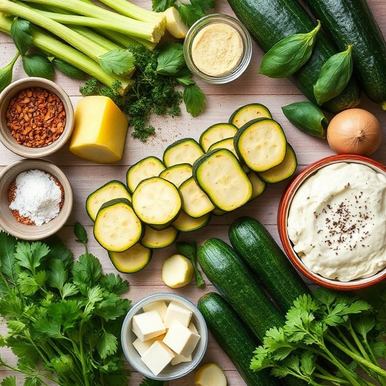Ingredients for Garlic Butter Zucchini Skewers Perfect for Summer Grilling: Easy, Sizzling, Homemade
