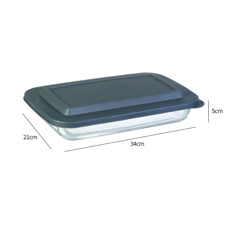 Borosilicate glass baking tray, rectangular