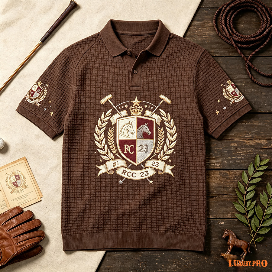 AOP MEG Waffle Raglan Sleeve Button Polo