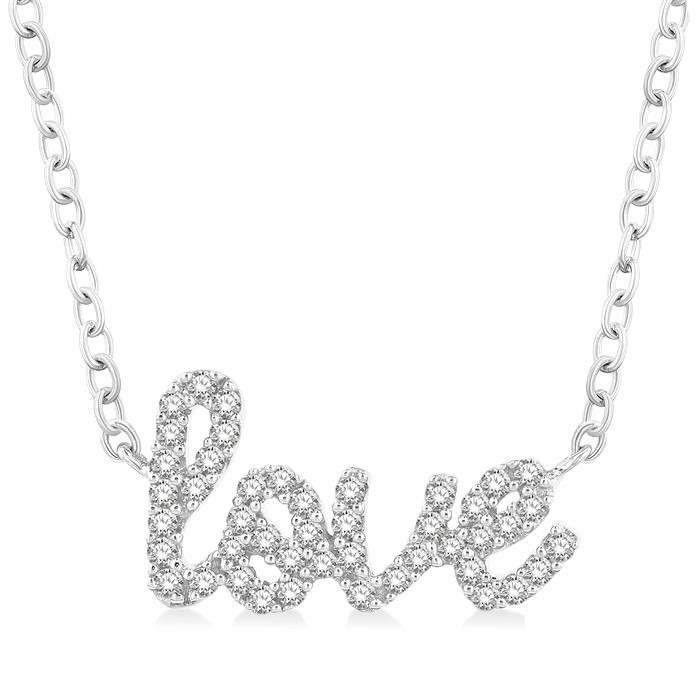 Script 'love' Diamond Name Necklace