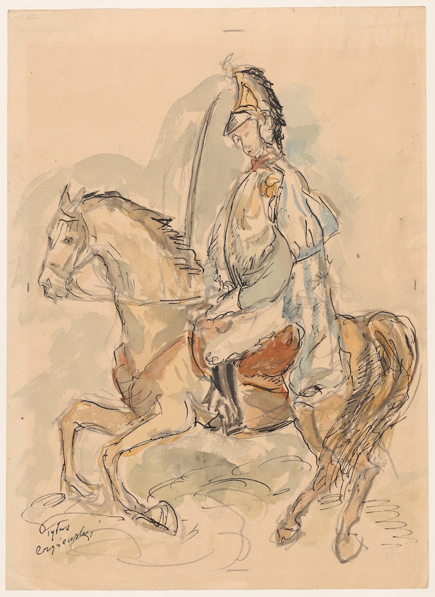 Sketch for the lost painting Cuirassier 1937