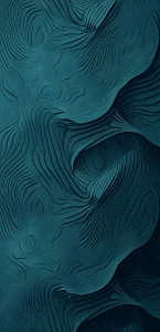 Deep Teal Contoured Abstract Topography Texture Art