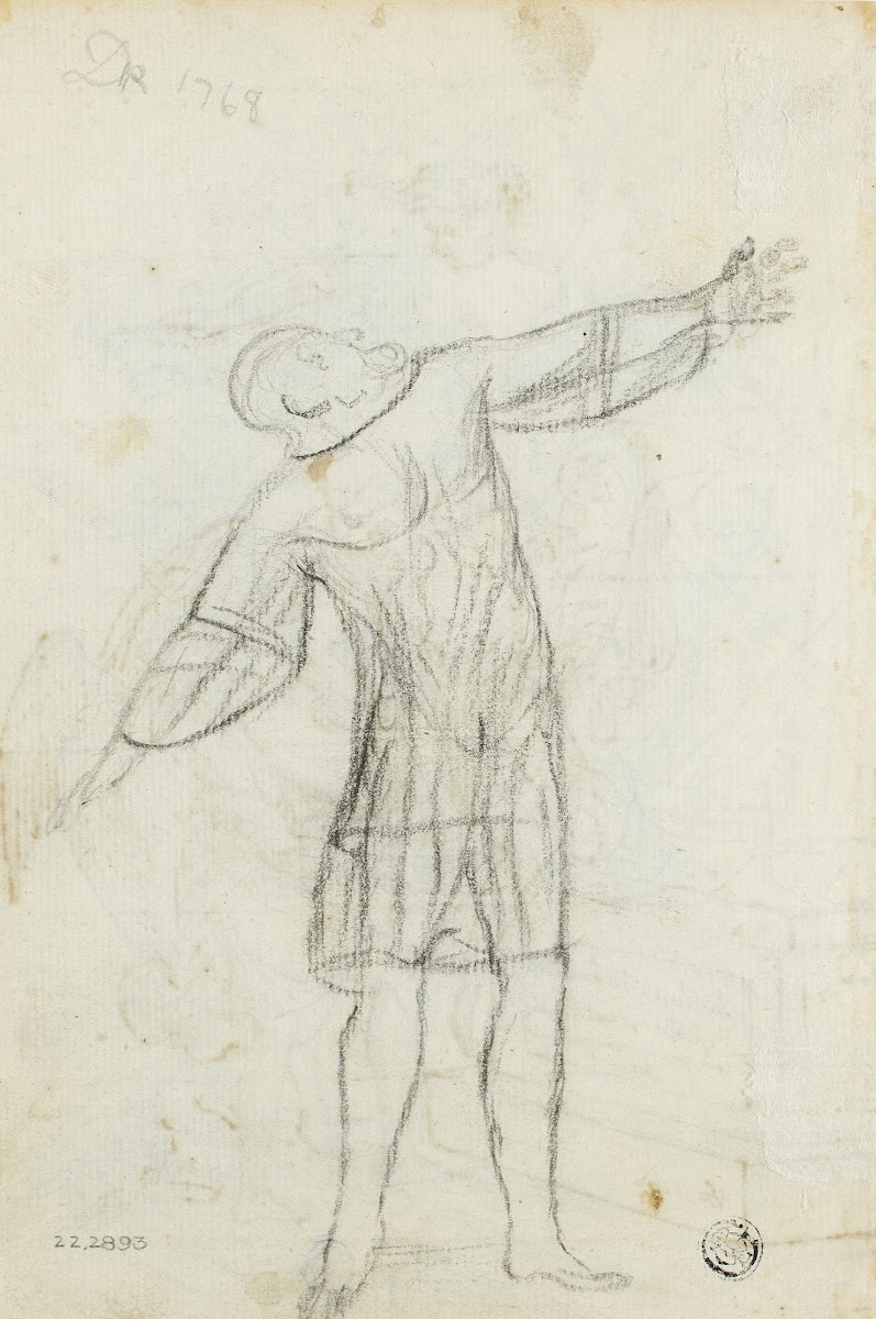 Sketch of Standing Man with Outstretched Arms