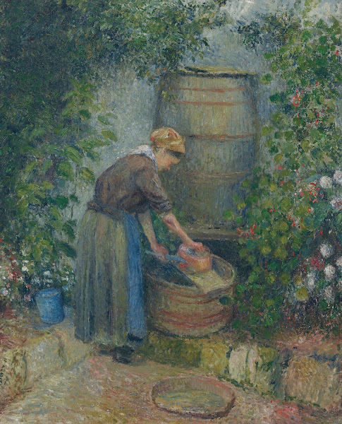 Femme lavant une casserole 1879