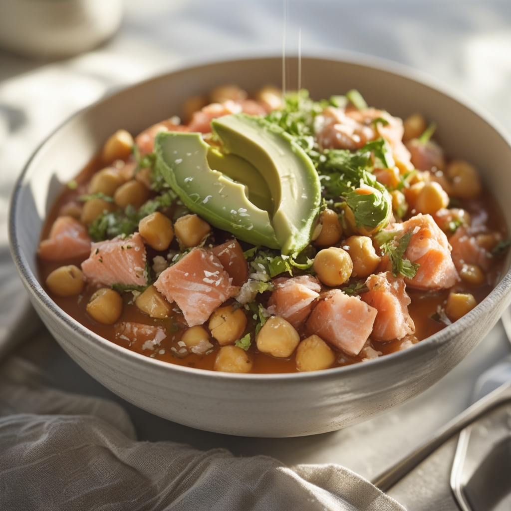 Coconut‑Lime Salmon Power Bowl with Chickpea Slaw & Cashew Rice