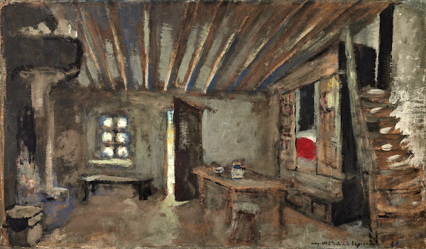 Intérieur dauberge Maquette de décor pour La Lépreuse 1919