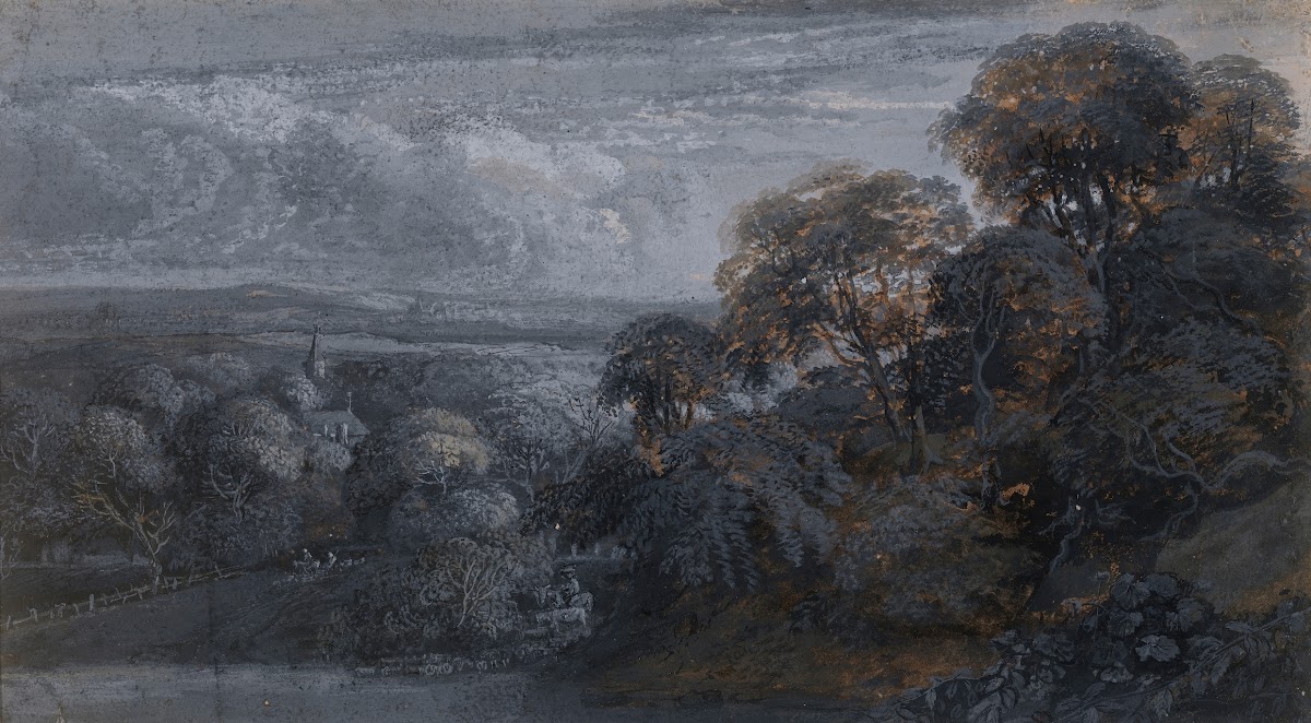 A Wooded Landscape after Sunset