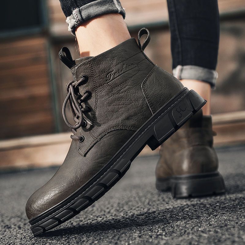 Men's work-style boots, PU upper material