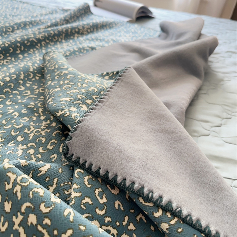 Wool blanket with geometric pattern