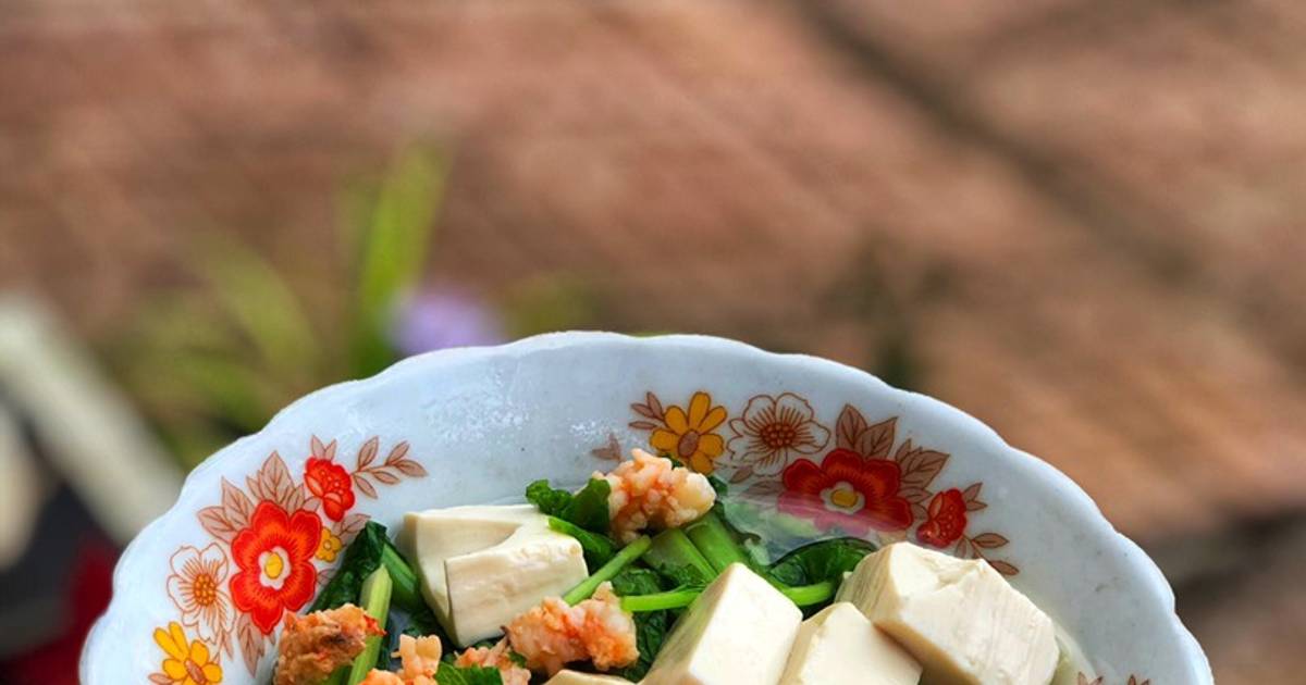 Canh Cải Non Nấu Tôm Đậu Hũ Non