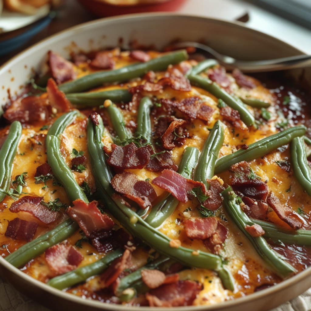Bacon Loaded Green Bean Casserole - Easy Homemade Comfort Food