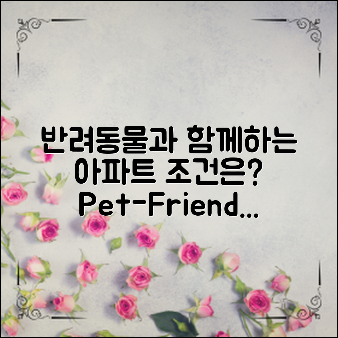 반려동물 키우기 좋은 아파트, 어떤 조건일까?
