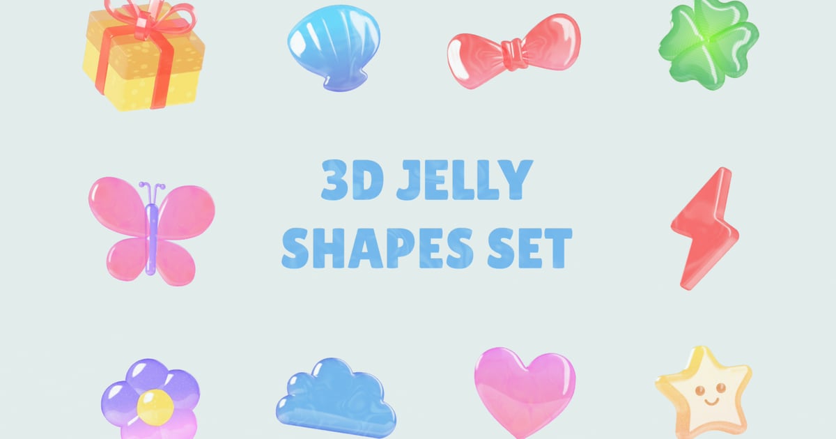 3D Jelly Shapes Set Free Download – Envato Elements