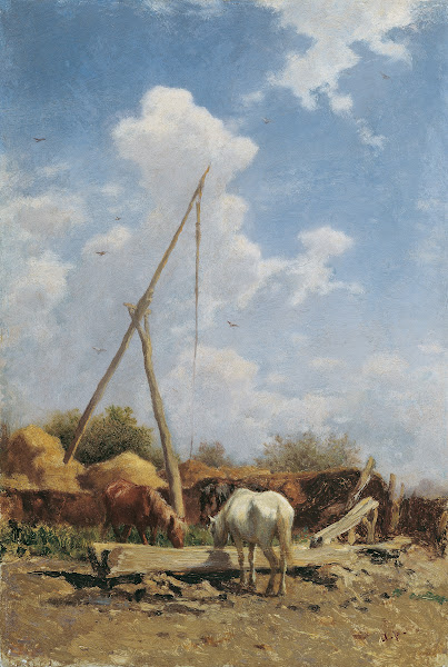 Ungarische Pferdetränke 1860 1870