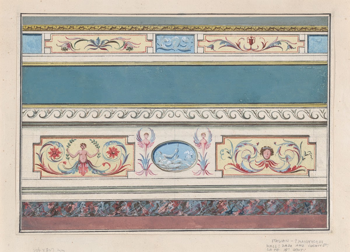 Design For The Decoration Of A Cornice And Dado With Neoclassical Motifs Ca 1760