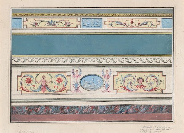 Design For The Decoration Of A Cornice And Dado With Neoclassical Motifs Ca 1760